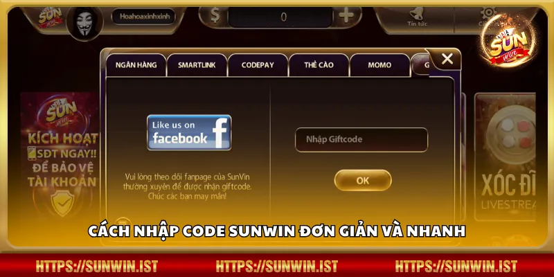 Cách nhập code Sunwin đơn giản và nhanh