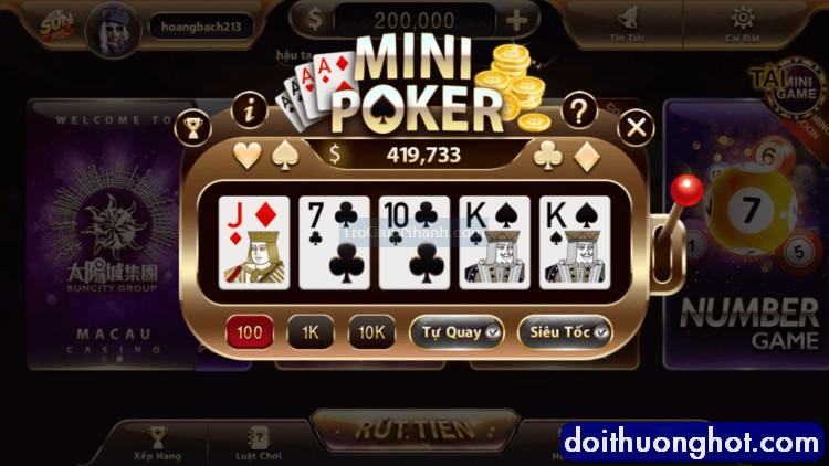 Ảnh giao diện game Poker Sunwin đẹp mắt và chuyên nghiệp